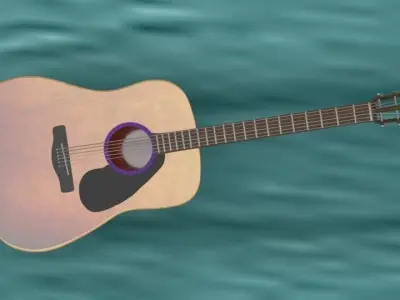 Guitar acoustic in water 3D model