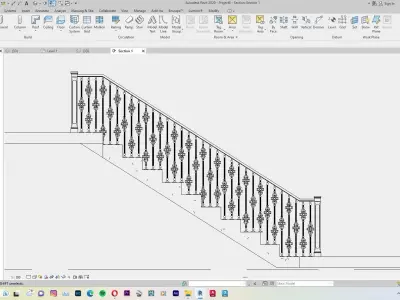 Classic Railing Revit Family type 007 3D model