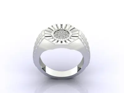 Print Ready STL 3DM  Gents Rings Diamond Men Ring  3D print model 184