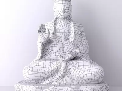 Carved Marble Buddha 3D model