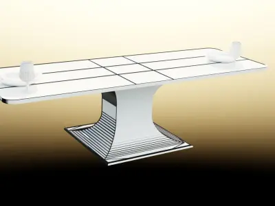 Table with two glasses 3D model