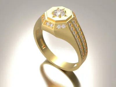 Mens Diamonds Ring 3D print model