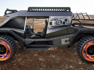 Sci-Fi Offroad Vehicle Low-poly 3D model