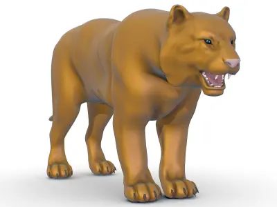 High Poly Model A Realistic Tiger Low-poly 3D model