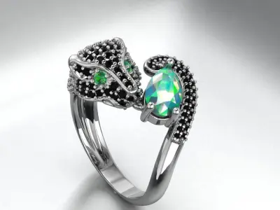 Panther Ring 3D print model