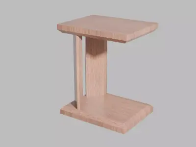 Basic Wood Sofa Side Table Free low-poly 3D model