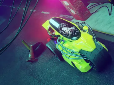 Cyberpunk Concept Motorcycle 2 3D model