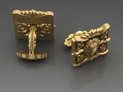 Cufflinks Lion 3D print model