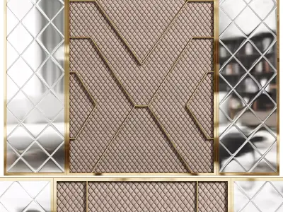 Panel checkerboard wall art 3D model