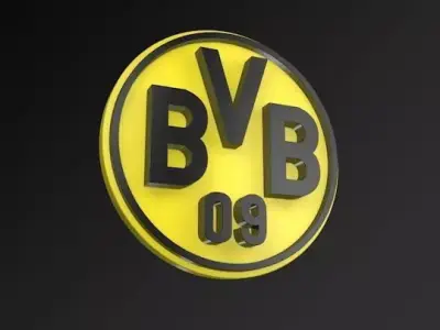 Borussia Dortmund FC Football Club 3D Logo Low-poly 3D model