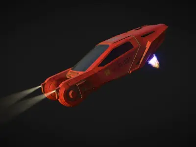 Space Car Sci Fi Low-poly 3D model