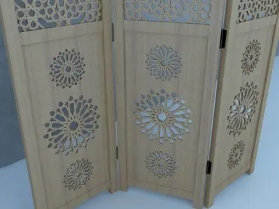 Traditional Moroccan Wood Screens 3D model