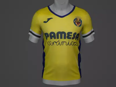 Villarreal Football Jersey T-Shirt - Soccer Kit Low-poly 3D model