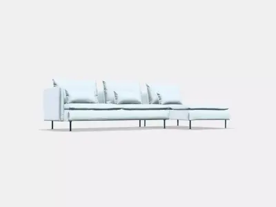 SODERHAMN 4-seat sofa with chaise longue 1 Low-poly 3D model