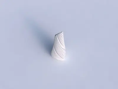 Vase puffy tipped triangle with twisted extruded lines 3D print model