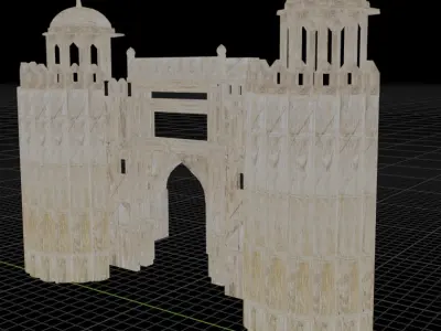 Alamgiri Gate located in Lahore Pakistan  3D model