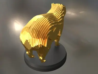 Parametric Capybara Low-poly 3D model