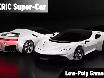 Furry Steal 90 - Low Poly Generic Super Car Low-poly 3D model