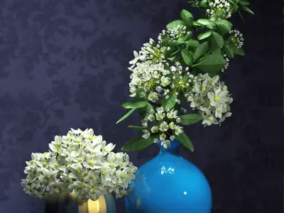 flower vase set 3D model