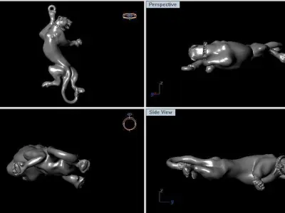 pendant lioness Free 3D print model