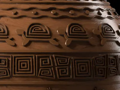 Wood Materials 17- Decorative Wood panel Seamless Pbr 4k Low-poly 3D model