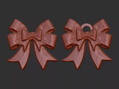 christmas ribbon bow decor 7  3D print model