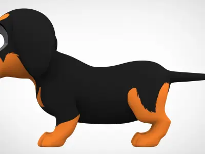 Dachshund  Low-poly 3D model