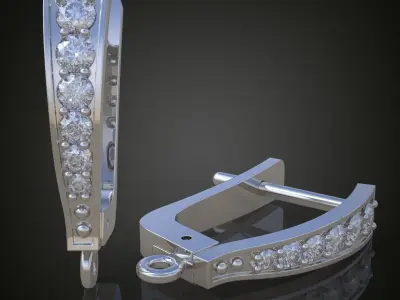 Earring 3D model 3D printable model 0142-7 3D print model