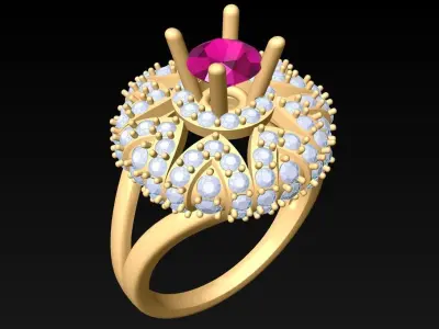 Diamond Ring - Womens Rings - GN196 3D print model