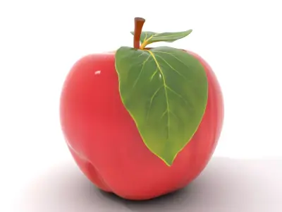 Glossy Red Apple model pack Low-poly 3D model