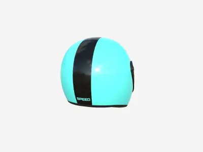Cartoon Helmet Kart A10 Light Blue - Character Design Low-poly 3D model
