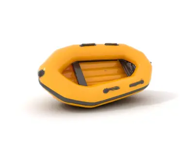 Vibrant Yellow Raft model pack Low-poly 3D model