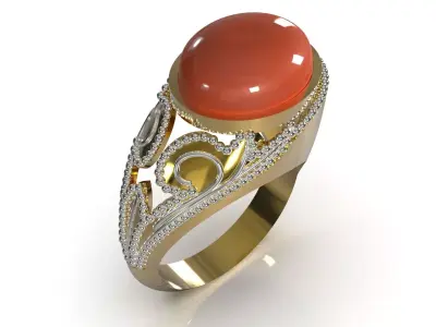Gold stl 3d ready to print luxury ring model gr0180 3D print model