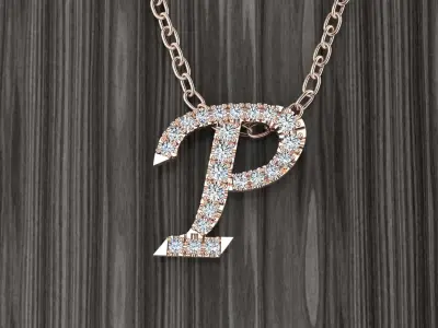 Jewelry Alphabet Pendant P 3D print model