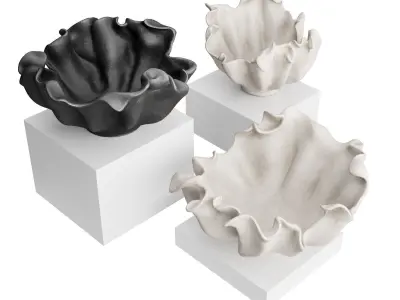 Coral bowl vase Low-poly 3D model