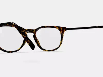 Kian Eyeglasses in Black Oak Tortoise with Brushed Ink 3D model