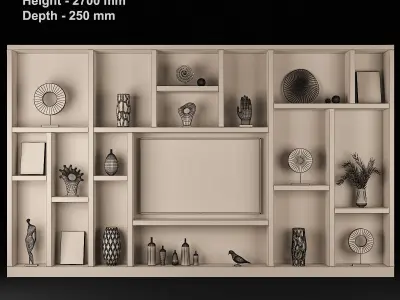 TV Shelf Furniture 71 3D model