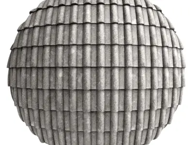 Roof Tile Materials 2- By 3 color Pbr By Sbsar 4k Texture