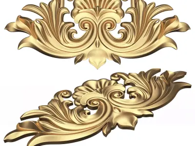 Carved Plaster Molding Decoration 024 Low-poly 3D model
