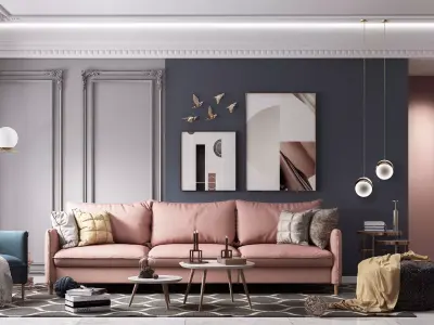 Parisian interior scene 3D model