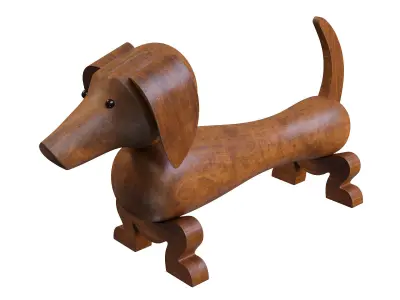 Dog figurine Kay Bojesen PBR 3D model