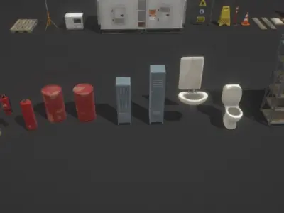Factory Props 1 Low-poly 3D model