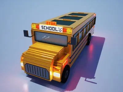 Voxel School Bus 3D model