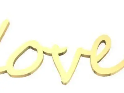 Pendant Love 3D model Texture  Free 3D print model