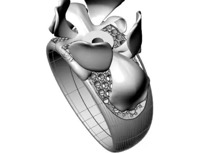 Orchid ring with pearl 3D print model