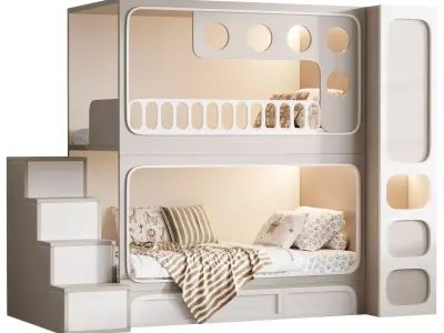 Bunk bed for kids 09 3D model