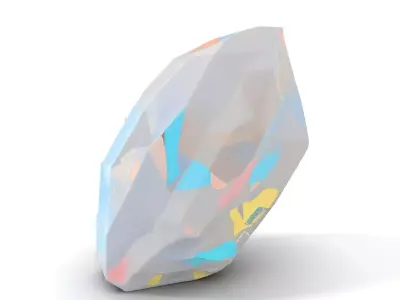 Iridescent Crystal Gem model pack Low-poly 3D model