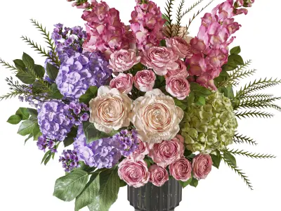 Flower Set 124 Radiance of Pure Serenity 3D model