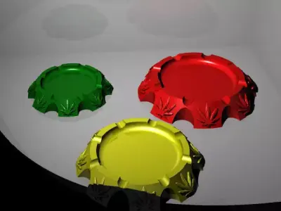 Cannabis themed ashtray 3D print model