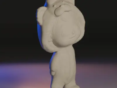 Cubby The Kid in a Bear Robe 3D print model